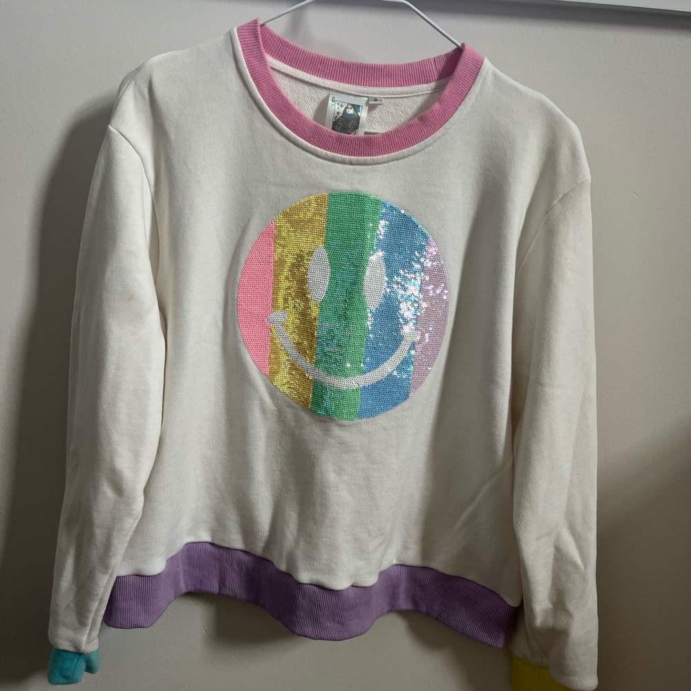 Queen of Sparkles Smiley Face Sweatshirt
